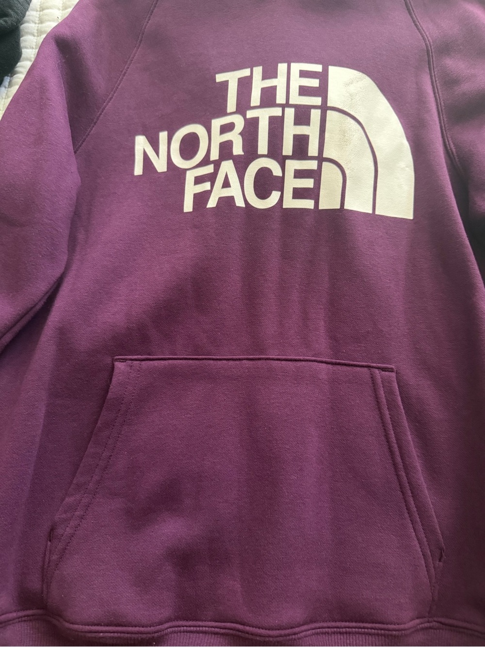 The North Face Deep Purple Pullover Hoodie with White Logo Tag